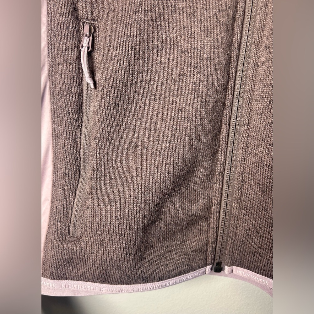 Helly Hansen Womens Varde Fleece Full Zip Knit Jacket Sweater Sz M Purple Pink - Picture 9 of 11